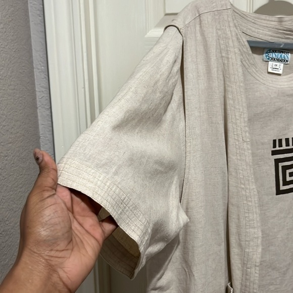 Southwest Indian Foundation Two Easy Pieces  Short Sleeve Shirt and Long Vest - Picture 3 of 9